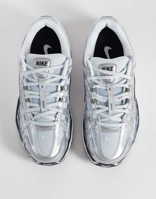 Nike P-6000 trainers in silver and black, 2 of 5
