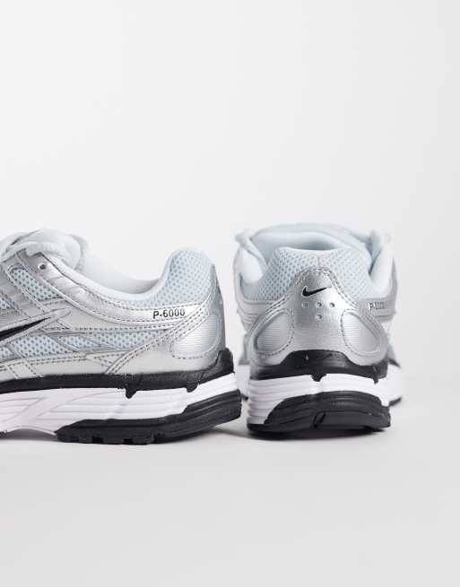 Nike P-6000 trainers in silver and black, 5 of 5