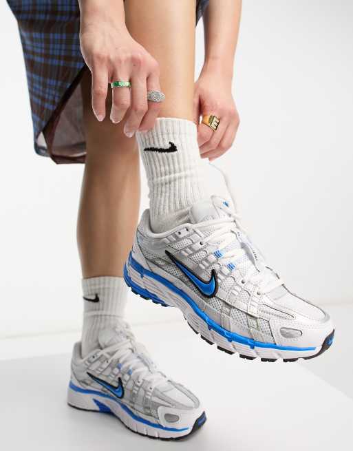 Nike P-6000 trainers silver and blue | ASOS