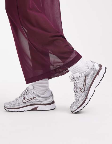 Nike P-6000 trainers in silver and brown - view 1