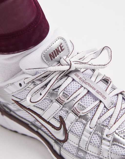 Nike P-6000 trainers in silver and brown, 3 of 5