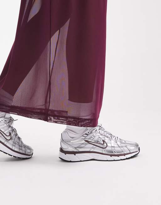 Nike P-6000 trainers in silver and brown, 4 of 5