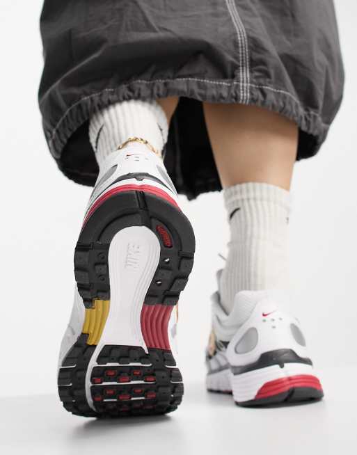 Nike P-6000 trainers in silver and red, 4 of 4