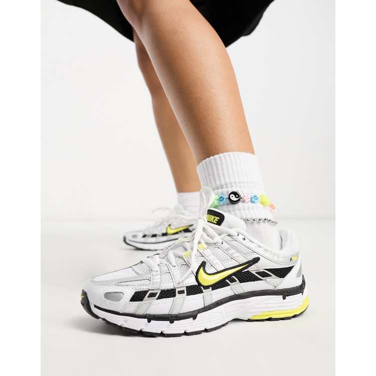 Nike P 6000 trainers in silver and yellow