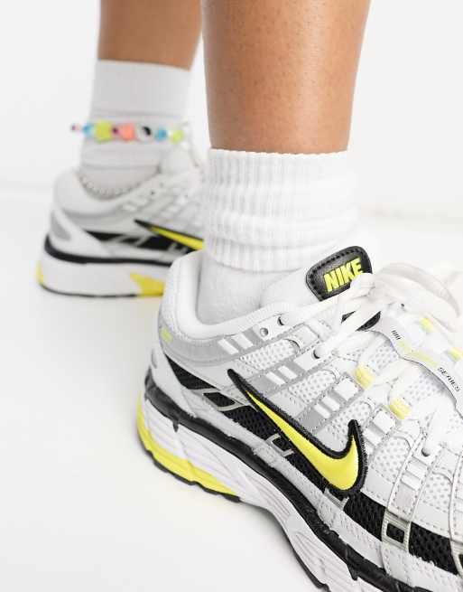 Nike P 6000 trainers in silver and yellow