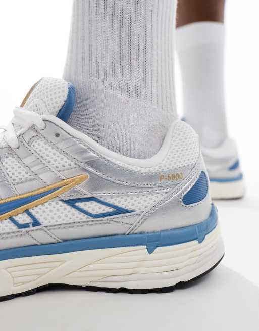 Nike P 6000 trainers in white and blue ASOS
