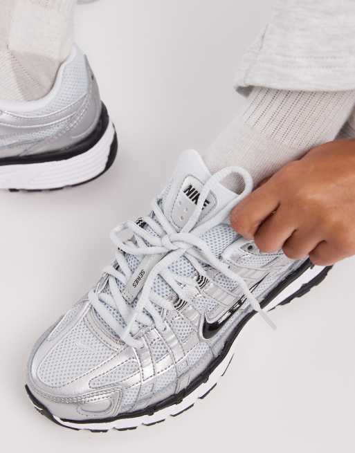 Nike Schwarze Sneaker Damen Mit Silber Nike – P-6000 – Unisex