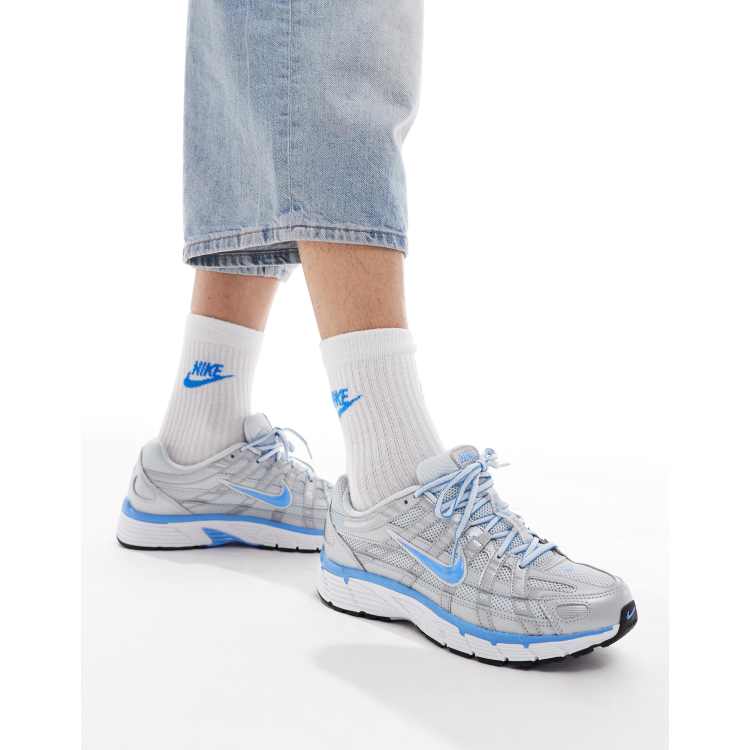 Nike P-6000 unisex trainers in blue and silver ASOS