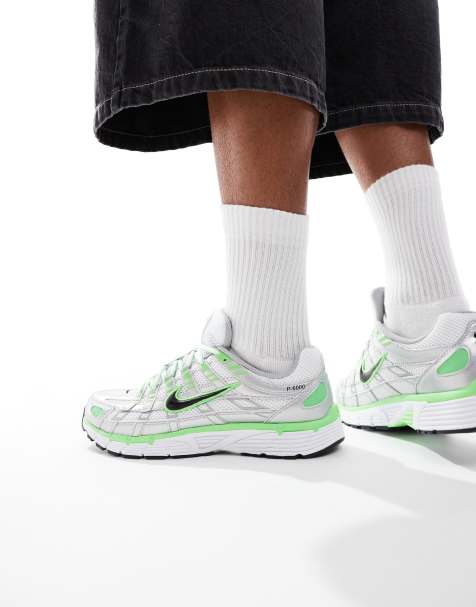 Nike P-6000 unisex trainers in metallic silver and green - view 1