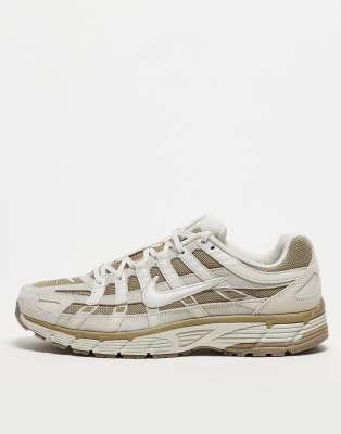 Nike Nike P-6000 unisex trainers in white and brown