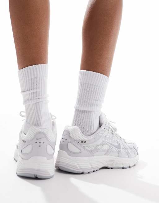 Nike P-6000 trainers in white and grey
