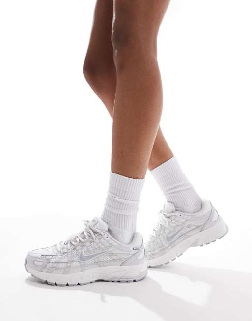Nike P-6000 trainers in white and grey
