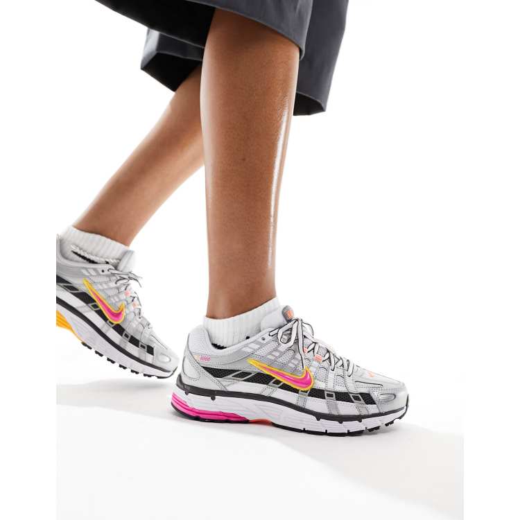 Nike P 6000 unisex trainers in white and laser pink ASOS