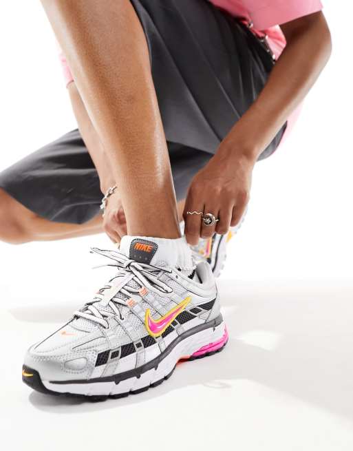 Nike P-6000 unisex trainers in white and laser pink