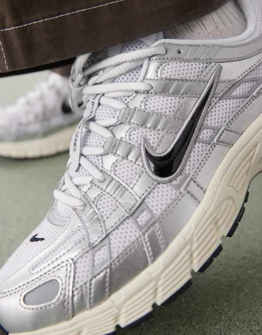 Nike P-6000 unisex trainers in white and silver, 5 of 5