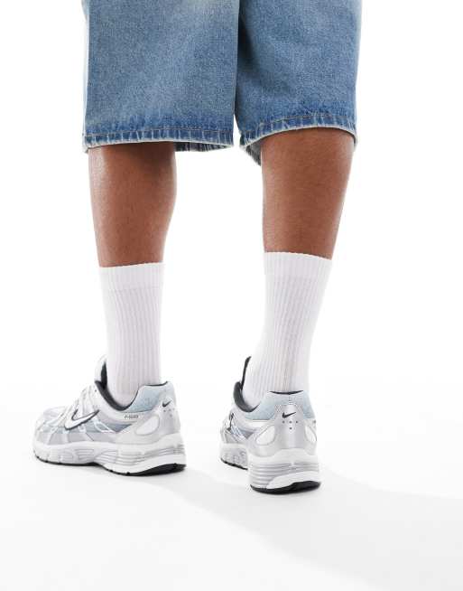 Nike P-6000 unisex trainers in white and silver