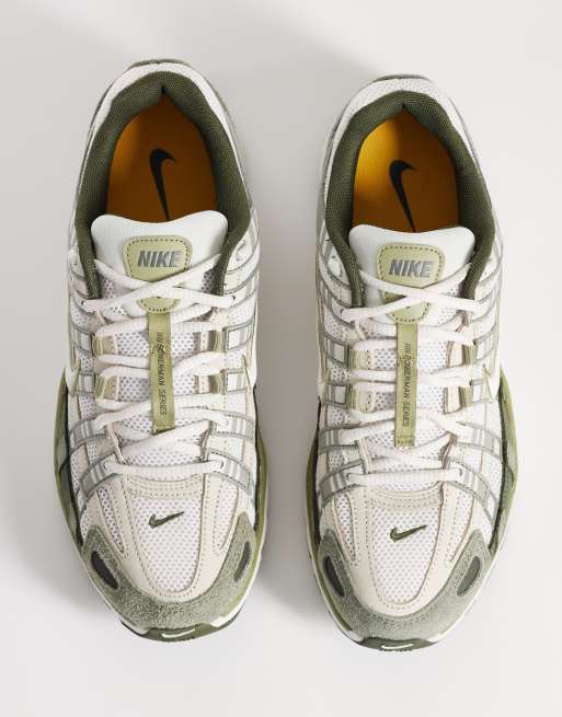 Nike - P-6000 - Zapatillas de deporte beis y verde caqui de ante, 3 de 5