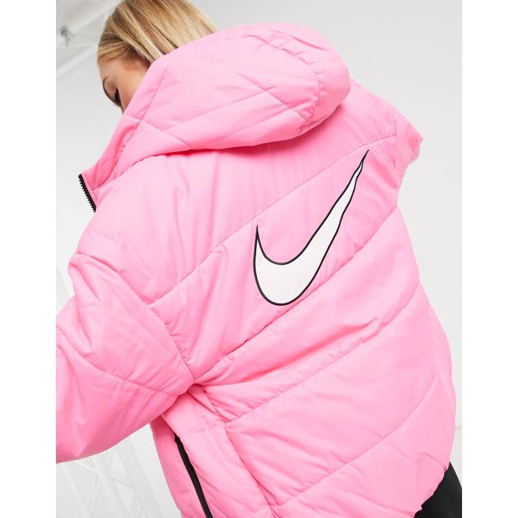 Long pink store nike jacket