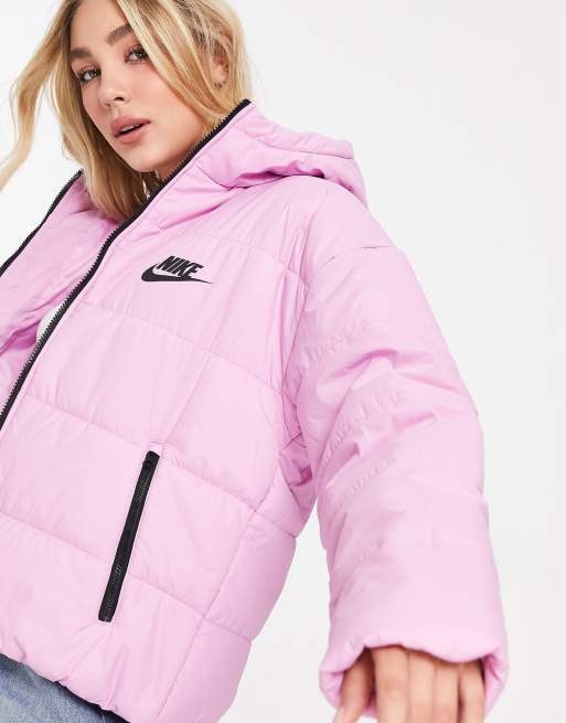 Nike Padded Jacket With Back Swoosh in White