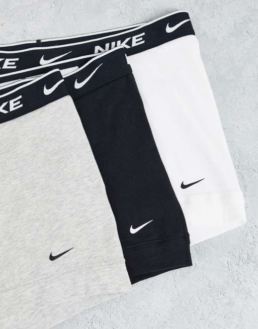 Nike - Pakke med 3 par boksershorts i sort/grå/hvid bomuld med stretch, 3 af 4