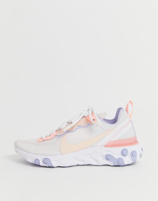 Nike pale pink deals react element 55 trainers