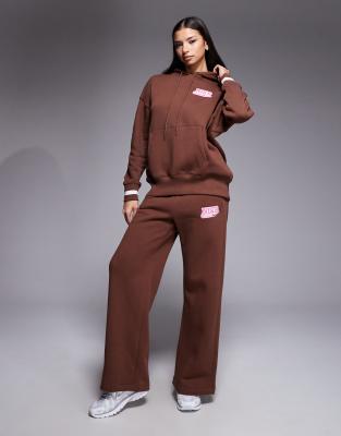 Pantalon de jogging ample oversize à taille haute - Marron-Brown L