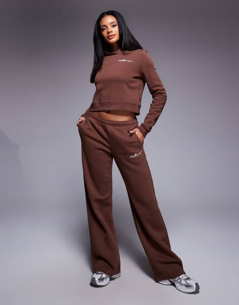 Nike - Pantalon de jogging droit à inscription logo - Marron - view 1