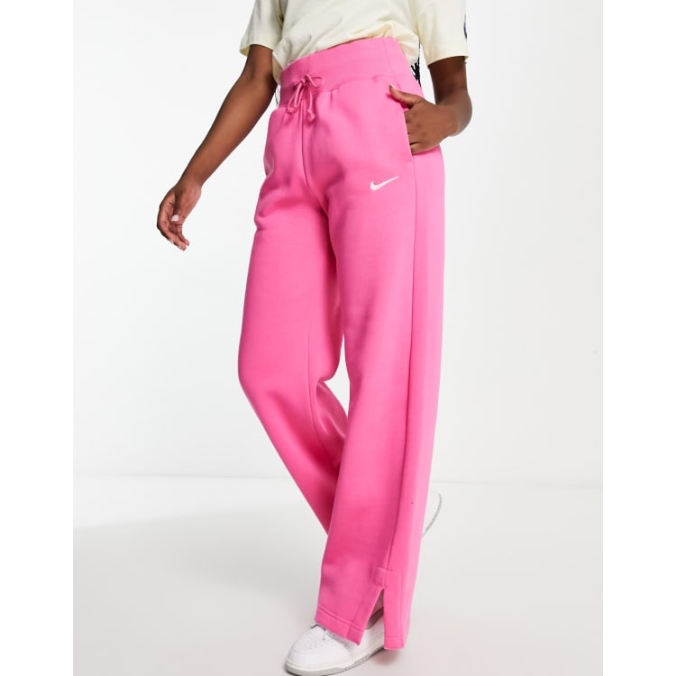 Pantalon de Jogging Femme Taille Haute Rose Coton Avec Poches –