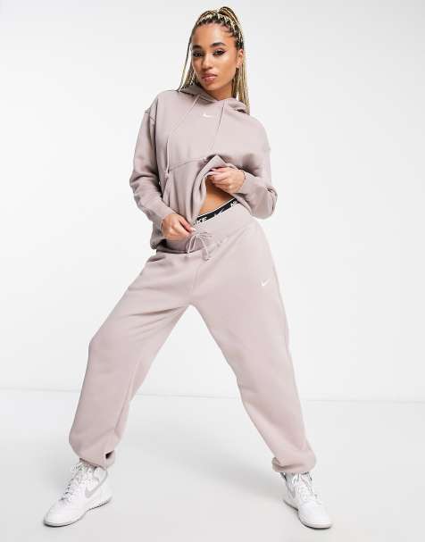 Ensemble survêtement avec sweatshirt et jogger - Tenue de sport femme  (Grande taille disponible) - Couleur Prune