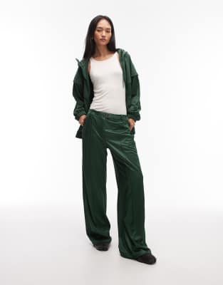 Nike - Pantalon droit à ceinture - Vert foncé