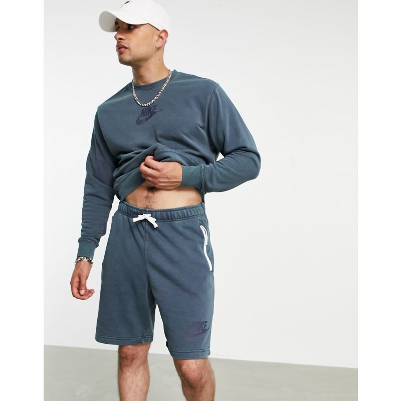 Uomo Pantaloncini Nike - Completo tuta sportiva con pantaloncini blu slavato