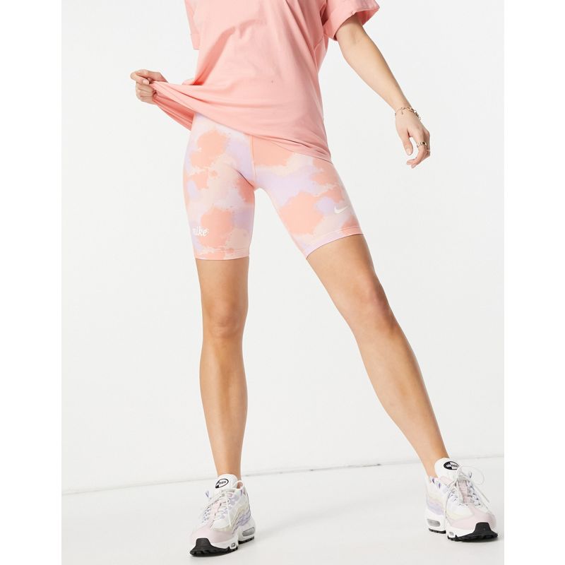 Pantaloncini leggings Donna Nike - Pantaloncini leggings con stampa multi slavata