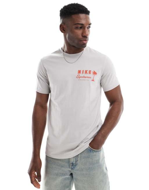 Nike Paradise Flower graphic T-shirt in gray