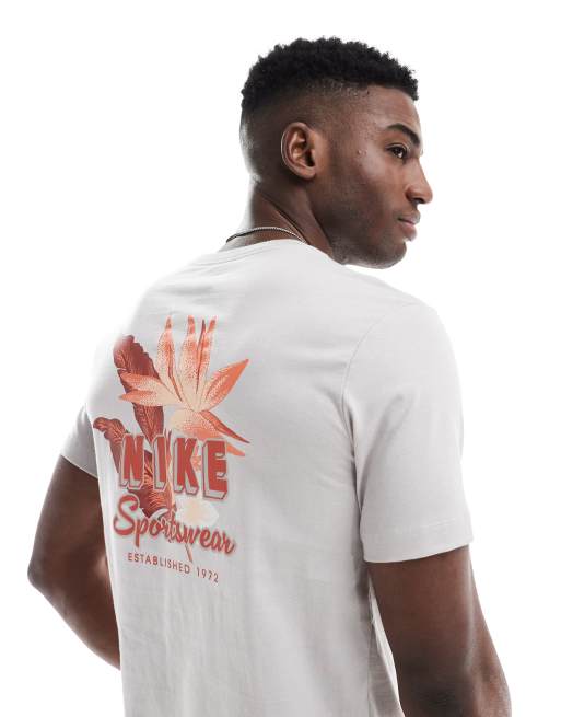 Nike Paradise Flower graphic T-shirt in gray