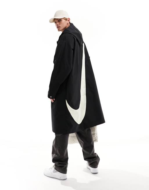Nike - Parka van geweven stof met Swoosh-logo in zwart