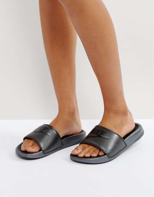 Nike Pastel Benassi Sliders In Black ASOS