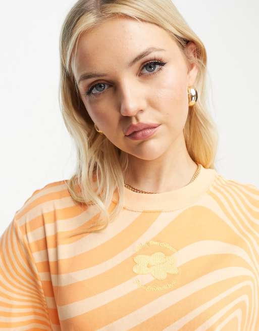 Nike pattern t shirt dress in peach cream