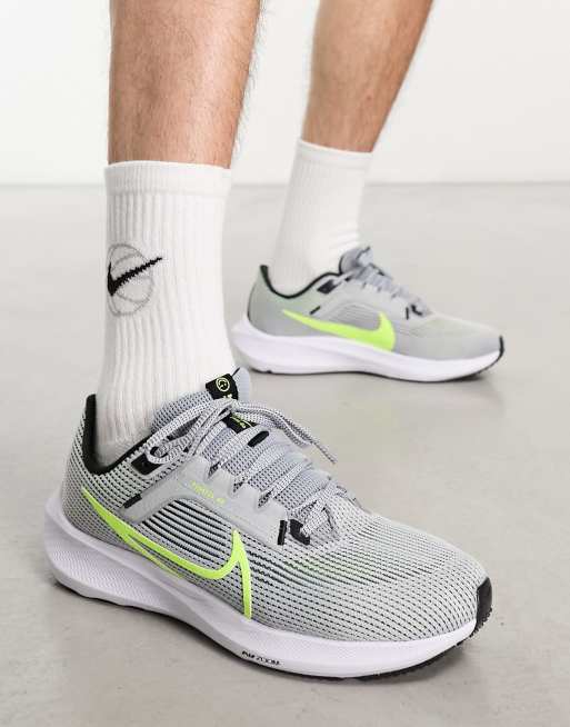 Gray and shop green nike shoes