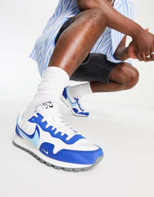 Offer Gemengd AIDS Nike Pegasus 83 sneakers in sail white and royal blue | ASOS