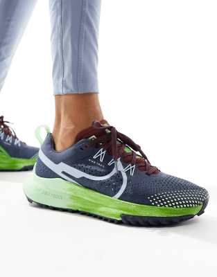 Nike Pegasus Trail 4 sneakers in navy and green