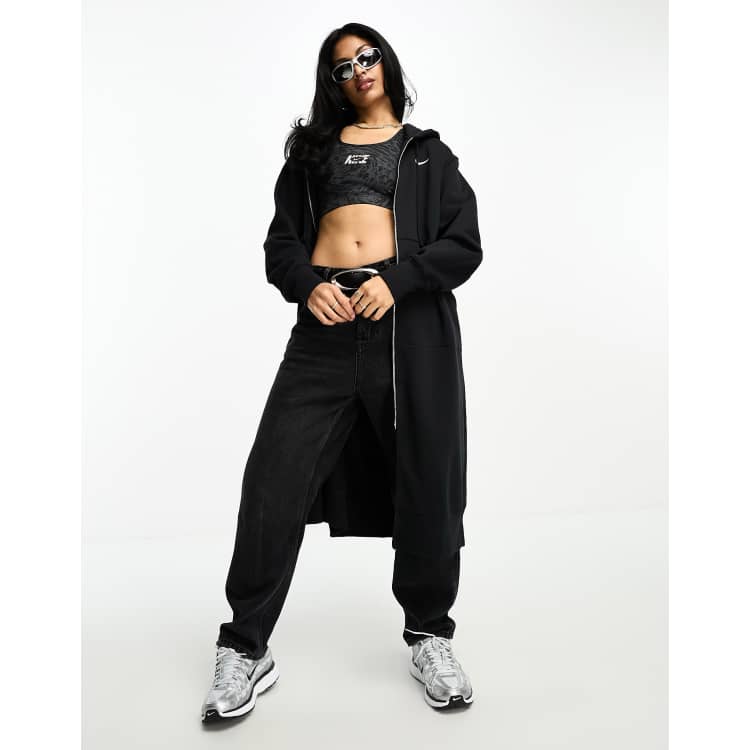 Nike PHNX long fleece full zip hoodie in black | ASOS