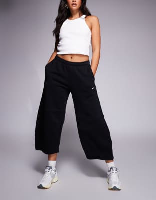 Nike Phoenix Barrel Leg Pants In Black