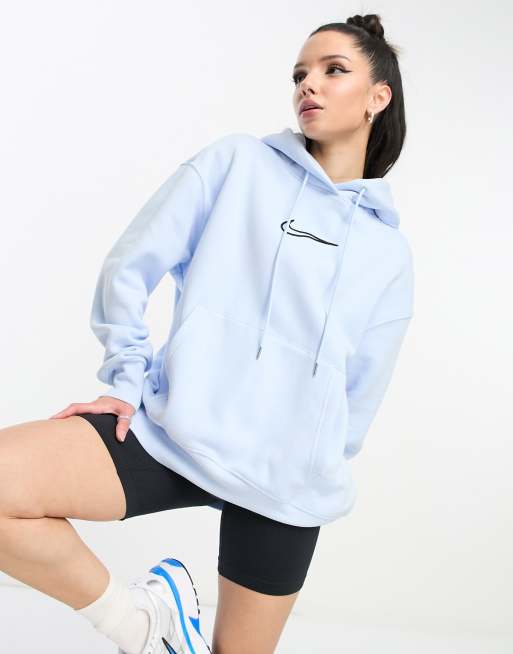 Nike – Phoenix – Błękitna polarowa bluza z kapturem ze średnim logo Swoosh