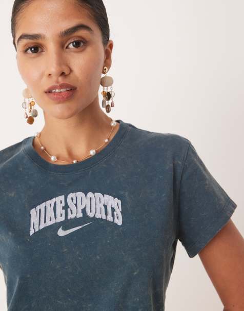 Nike Phoenix boxy retro logo T-shirt in navy - view 1