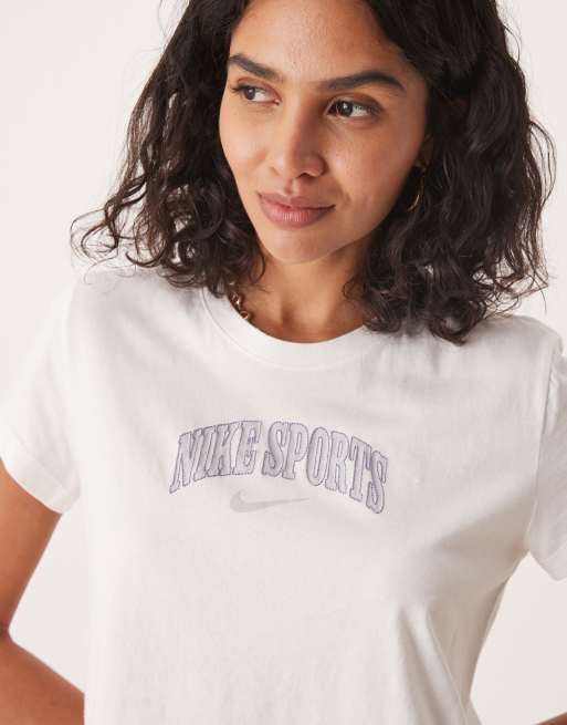 Nike Phoenix boxy retro logo t-shirt in off white, 2 of 4