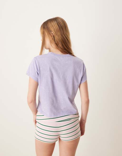 Nike Phoenix boxy retro logo T-shirt in purple, 3 of 4