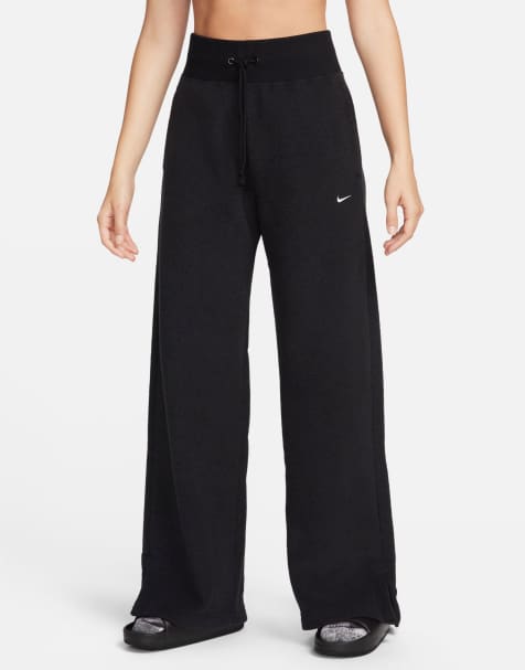 Nike – Phoenix – Czarne polarowe joggersy z szerokimi nogawkami - view 1