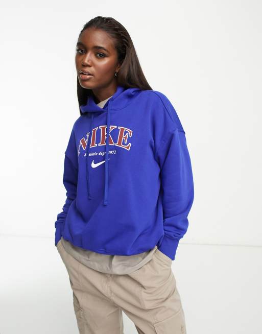 felpa blu donna nike con cappuccio