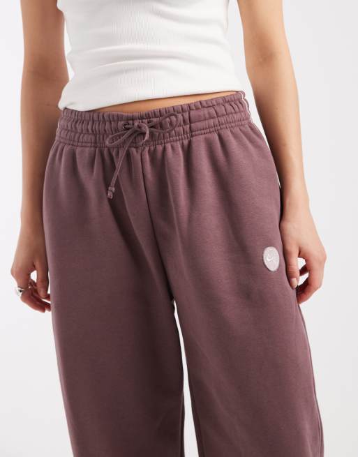 Nike - Phoenix Fleece - Brune højtaljede oversized joggingbukser, 3 af 5