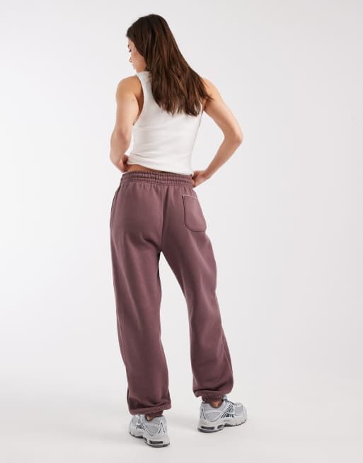 Nike - Phoenix Fleece - Brune højtaljede oversized joggingbukser, 5 af 5